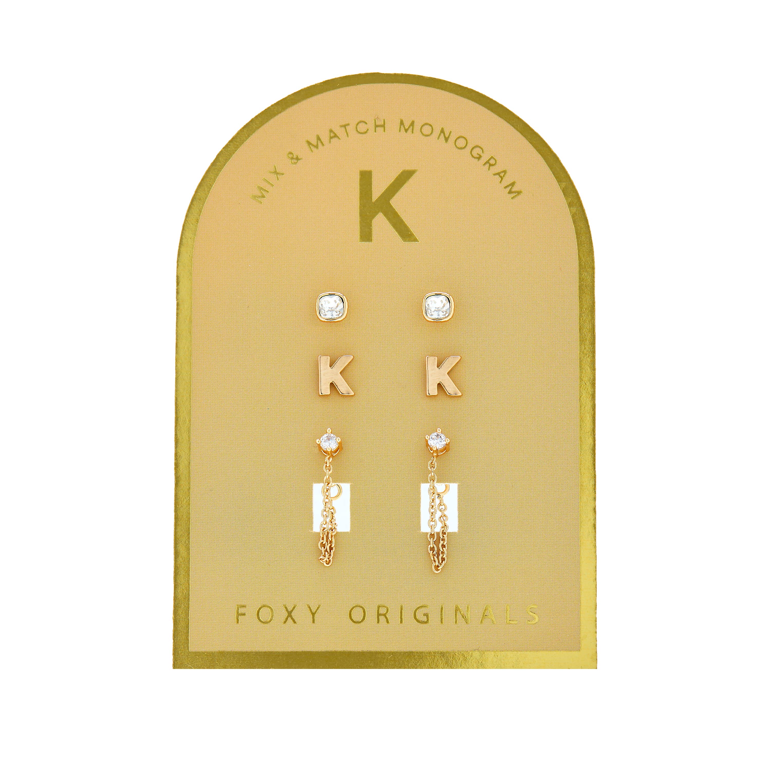 Foxy Originals - Wholesale Jewelry Set - Monogram Collection | Alphabet Mix & Match Earrings Pack11