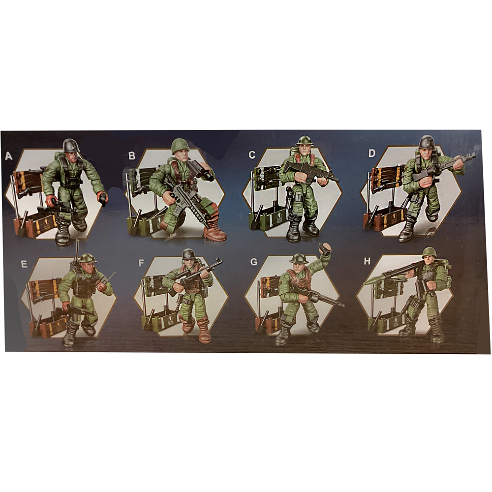 Texas Toy Distribution – wholesale Retailer display – Child & baby – WWII Soldier Army Military Figurine Display, 16 Kits2