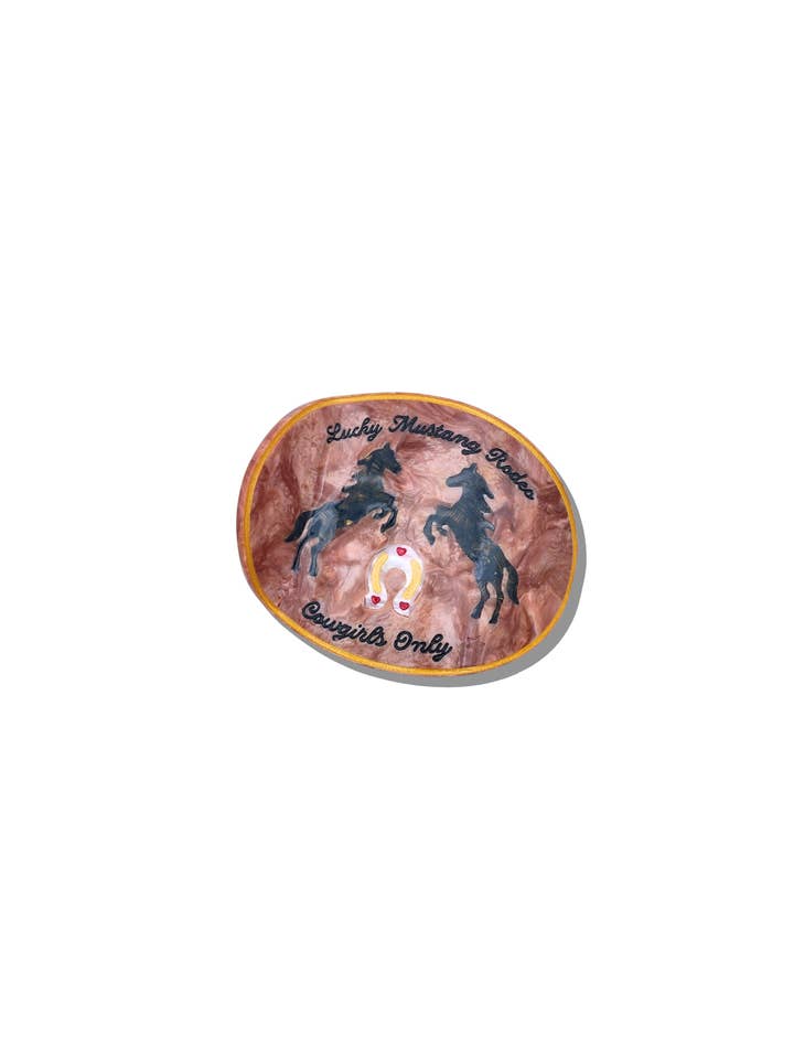 Hand-Painted Lucky Mustang Rodeo Lay Down Claw Clip for wholesale by Solar Eclipse
