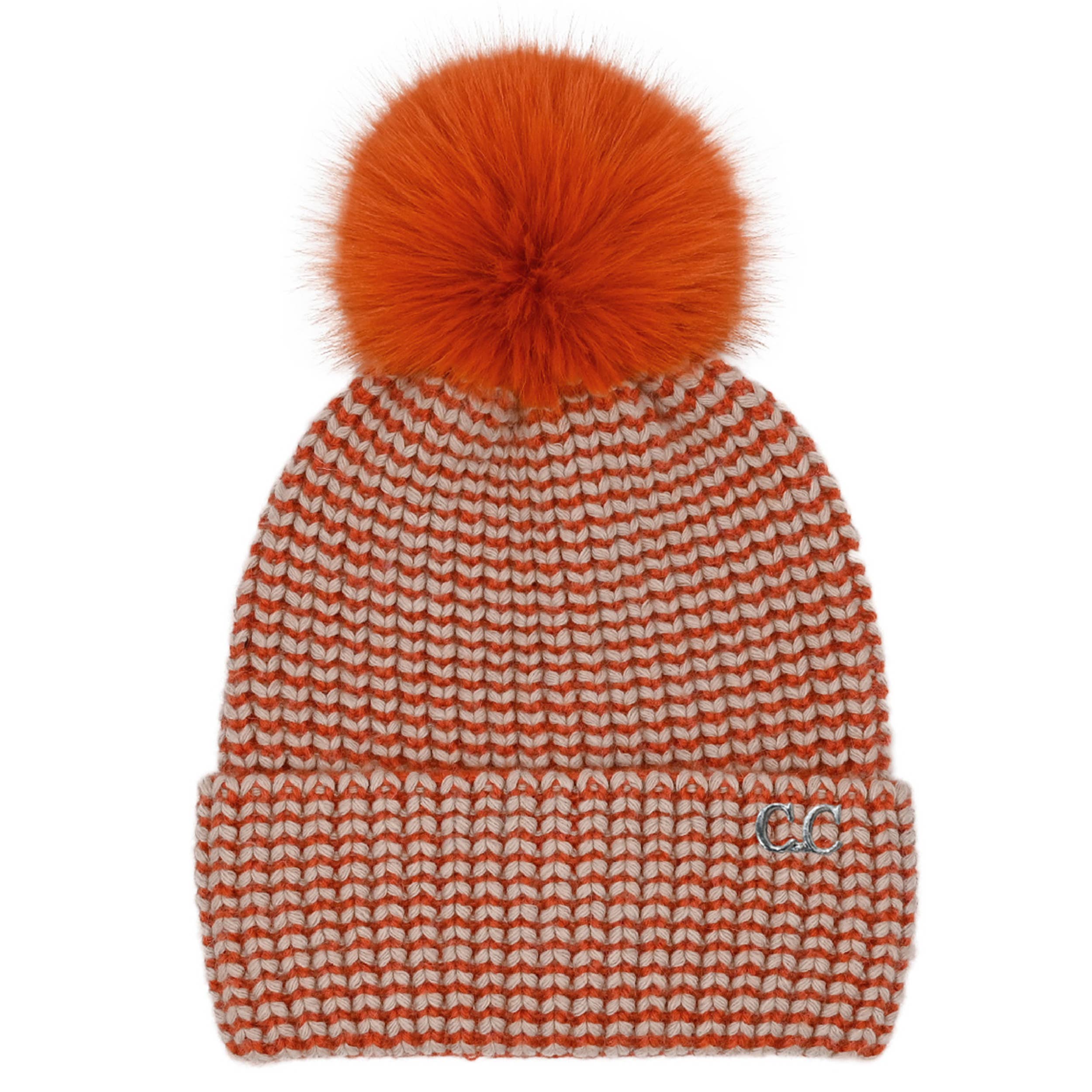 Hana – Engroshandel Beanie - Dame – C.C To-farvet Angora Manchet Beanie Vinterhat2