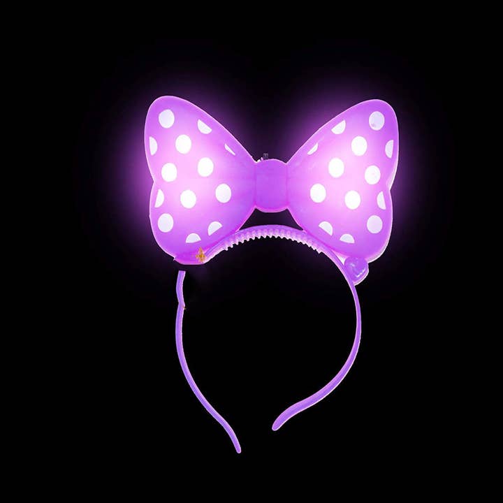 Toyarina - Wholesale Light-up toy – Kids & baby - Kids LED Plastic Polka Light Up Dot Bow Headband for Party1