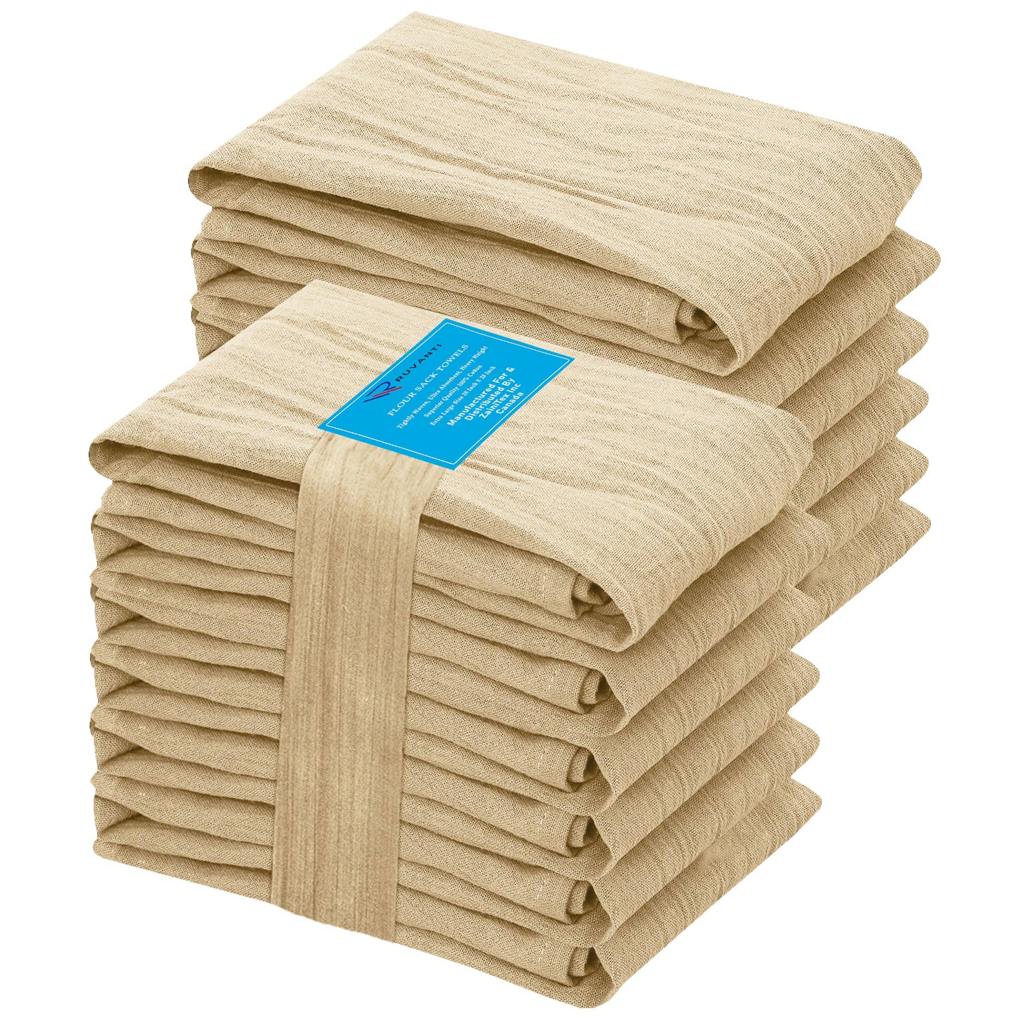 Ruvanti - Wholesale Tea Towel - 12-Pack Flour Sack Dish Towels, 100% Cotton, 28x28 Inches5