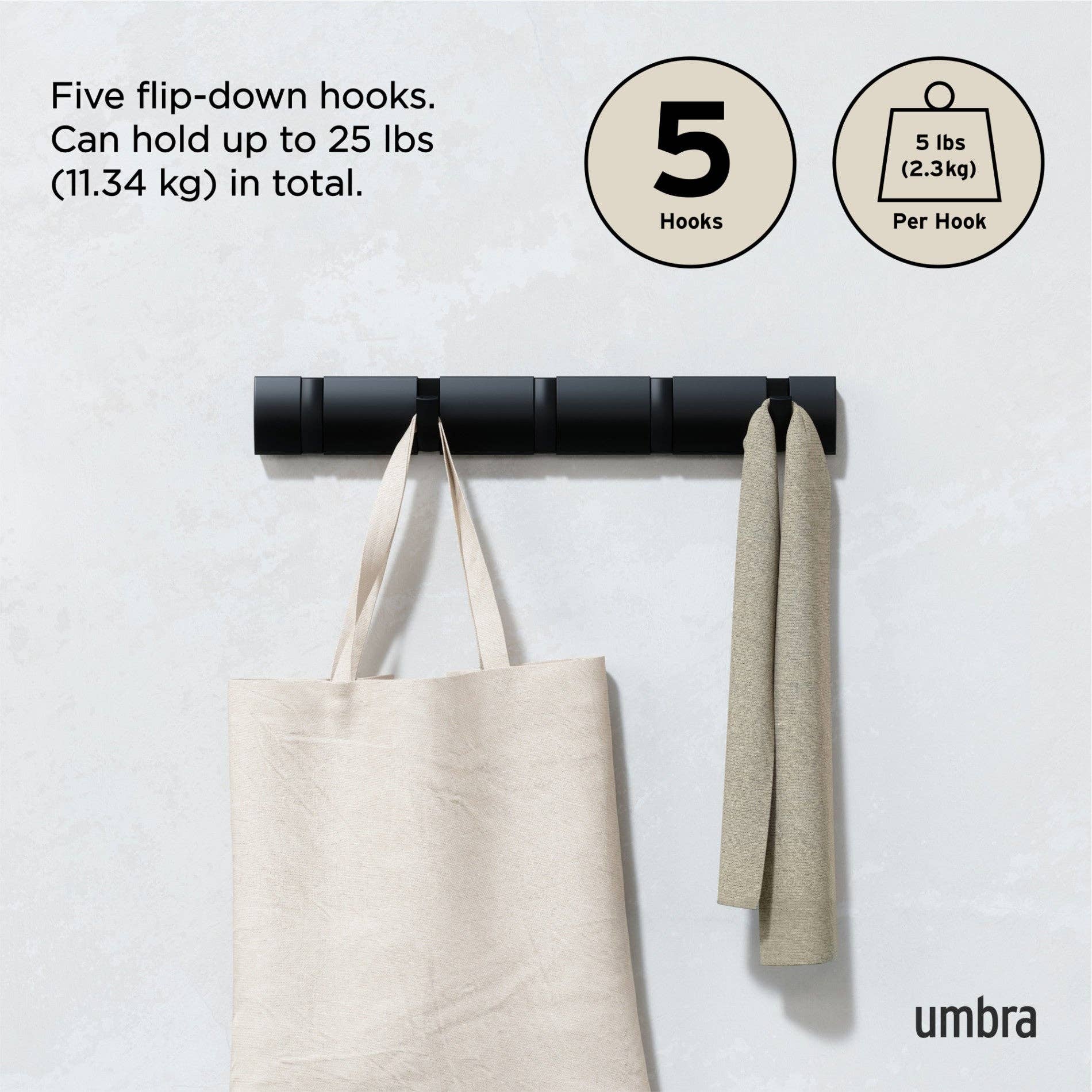 Umbra - Wholesale Wall Hook - Flip 5 Wall Mounted Hook45