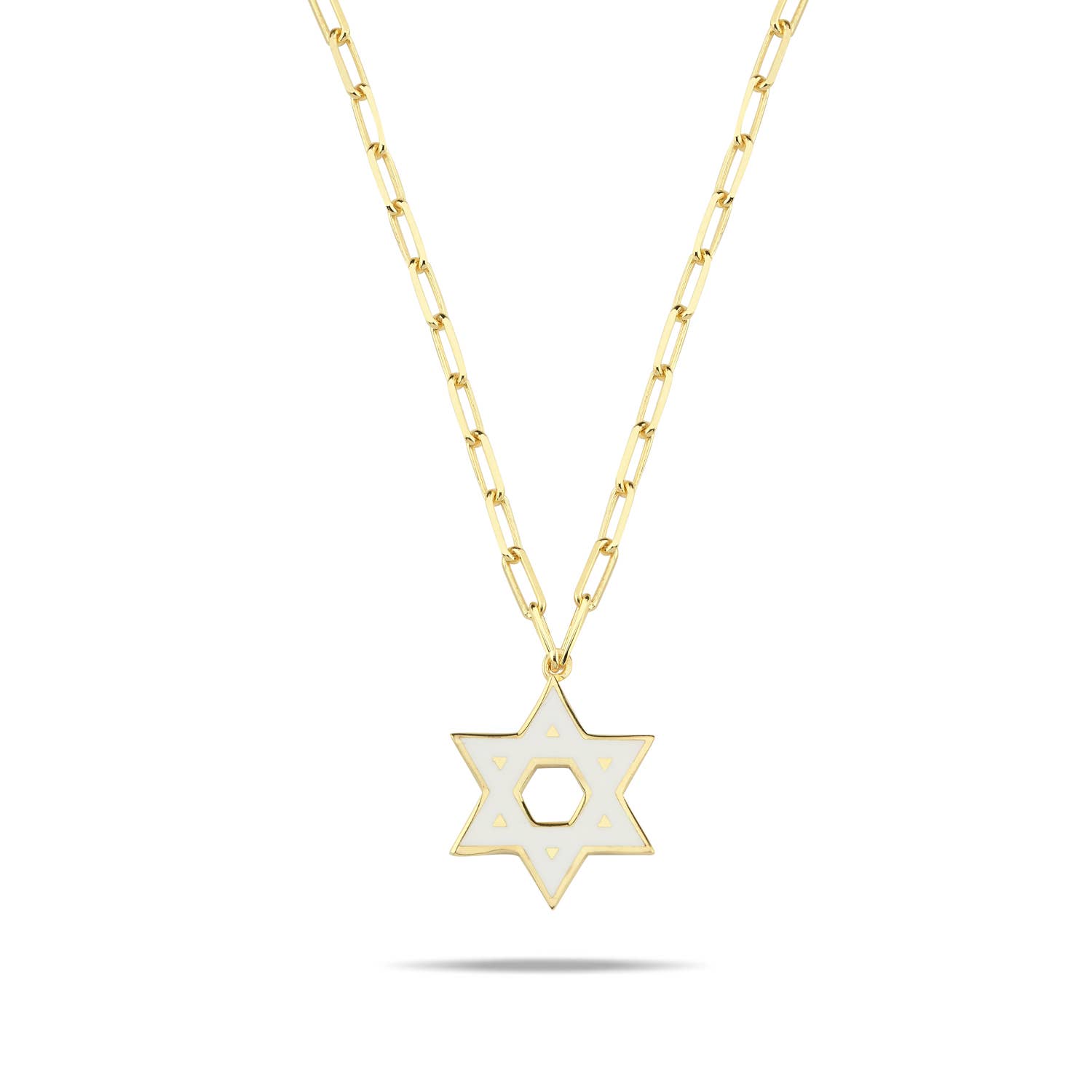 ALEF BET JEWELRY - Wholesale Pendant/Charm Necklace - Colorful Enamel Gold Jewish Star of David Necklace1