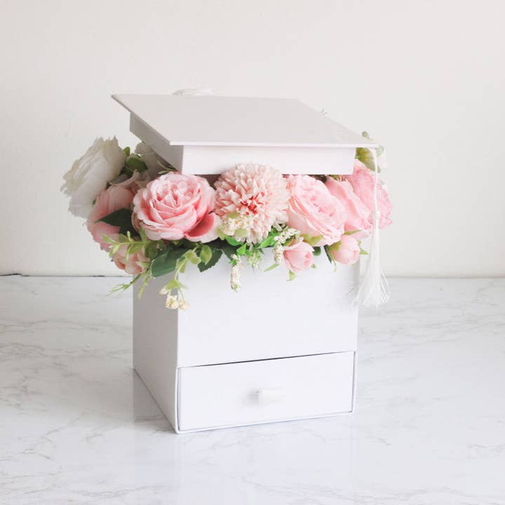 Elegant Design Supply - Vente Coffrets cadeaux - Boîte à fleurs carrée pour chapeau de graduation avec tiroir6