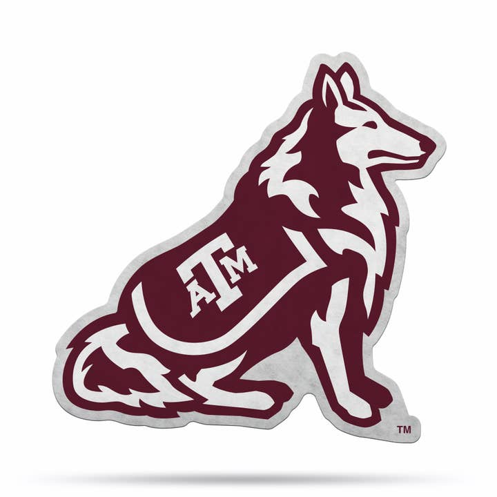 Rico Industries - Wholesale Flag - NCAA Texas A&M Mascot Logo Shape Cut Pennant