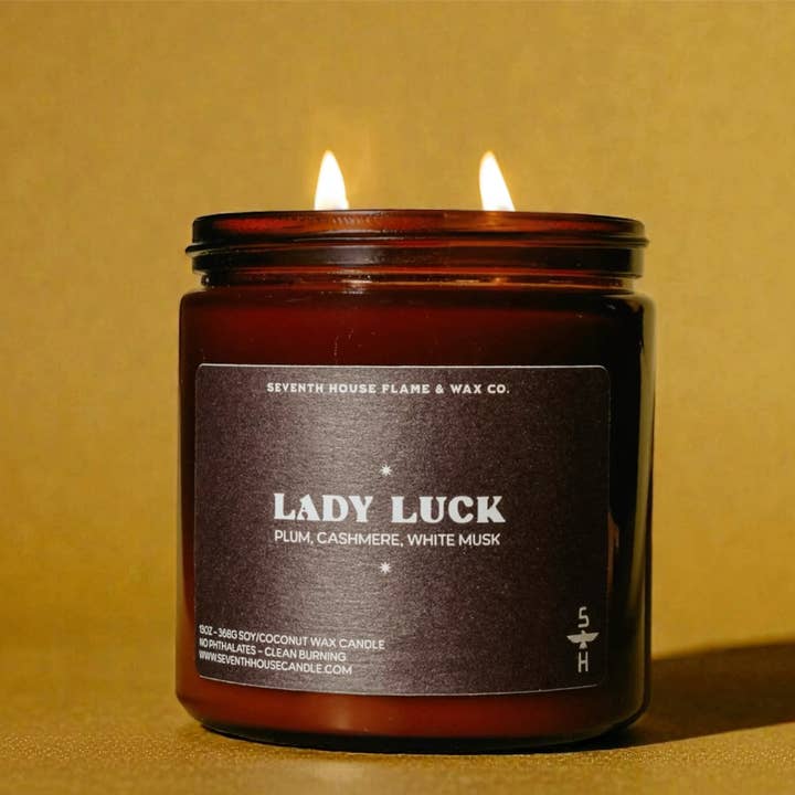 LADY LUCK - Plum, Cashmere & Musk Candle for wholesale by Seventh House Candle