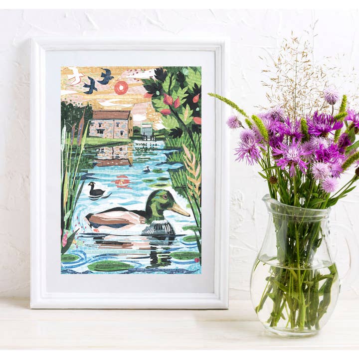 The Wild duck A3 Print on Silk Stock for wholesale by Jamie Poole
