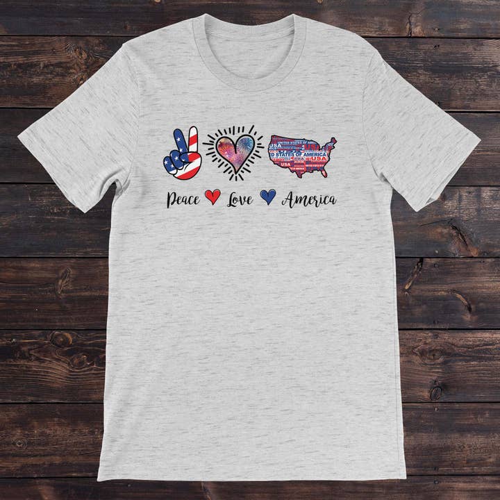 T-shirts Daydream Peace Love America pour la vente par Daydream Tees