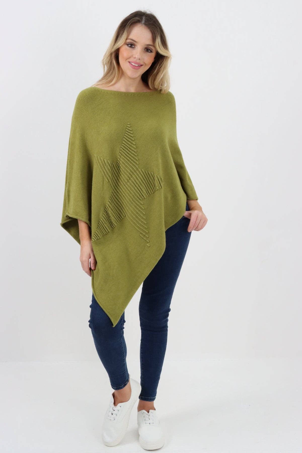 Miss Bold – wholesale Poncho – Women's – Italian Knitted Lagenlook Star Poncho20