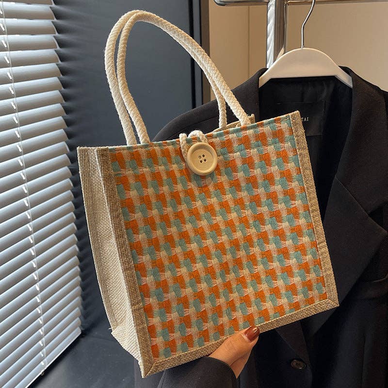 Funkyrel® Atzbranding Limited - Wholesale Tote Bag - Women's - Cosbai – Textured Woven Button Tote Bag3