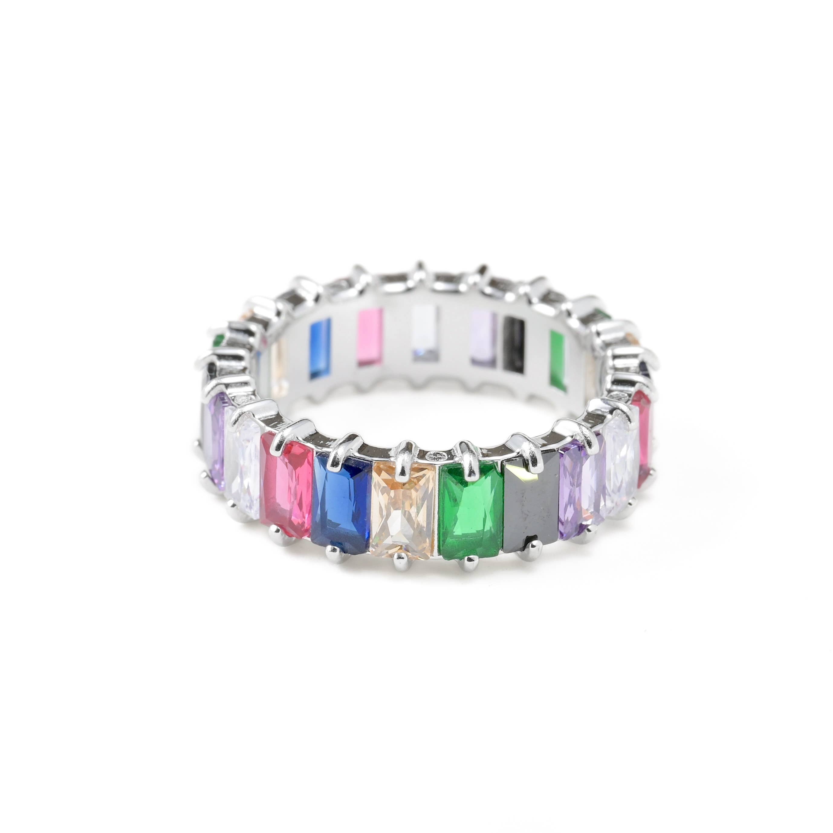 Blueyejewelry – Engroshandel Ring med sten – Bred baguette-skåret diamantring med CZ8