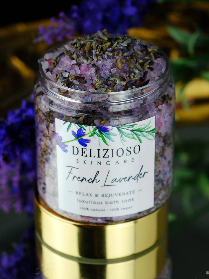 Banho de banho luxuoso de lavanda francesa por atacado de Delizioso Skincare Inc.