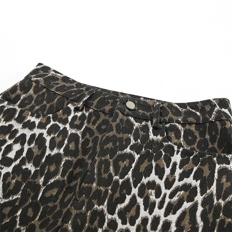 LEOPARD Midi-kjol med leopardmönster, smal passform och hög slits för wholesale på Faire8