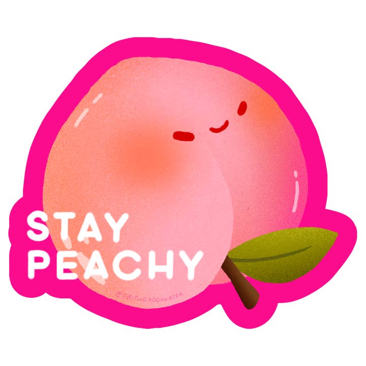 Stay Peachy Peach Sticker for wholesale by Caoculator