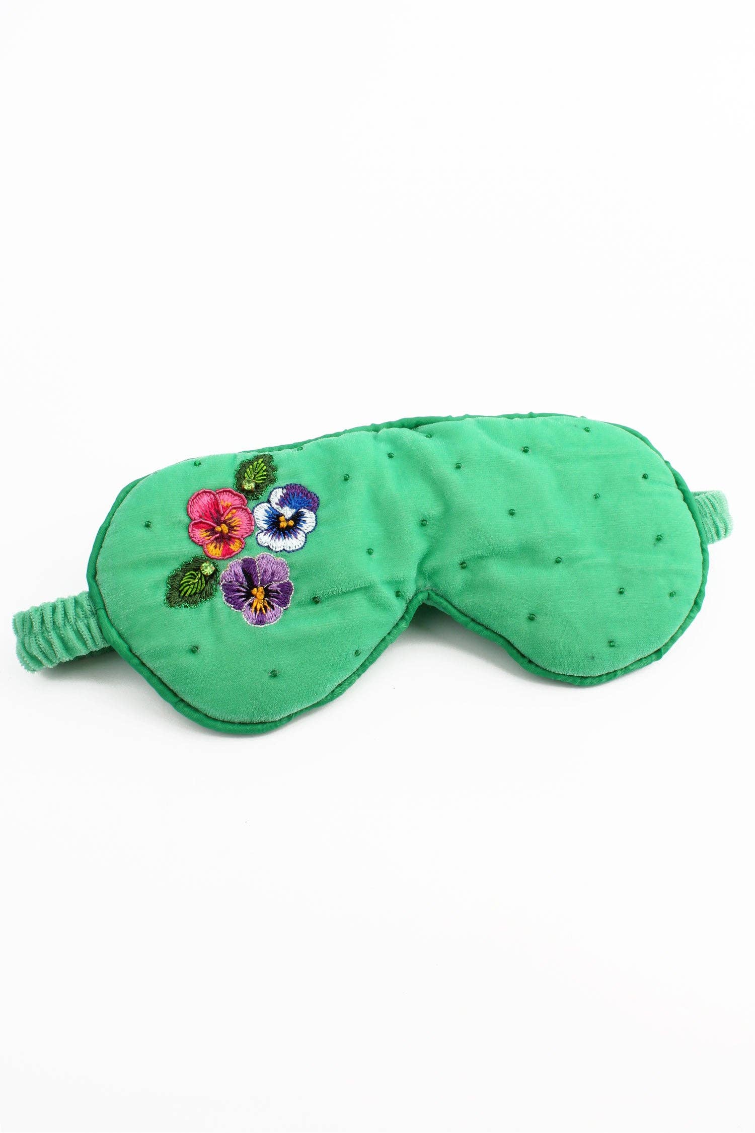 My Doris - Wholesale Sleep/Eye Mask - MINT GREEN PANSY SLEEP EYE MASK