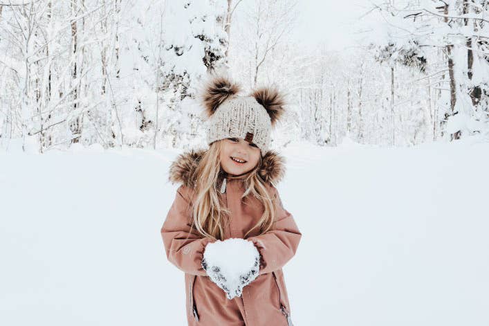 Lakeside Knits co - Vente Bonnet – enfant - Bonnet en maille double pompon4