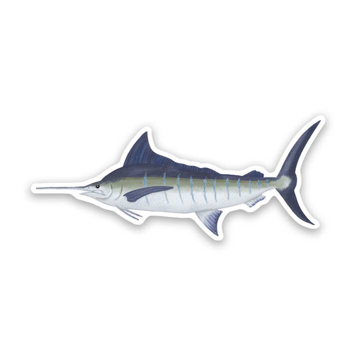 Blue Marlin Fish Vinyl Sticker Decal for wholesale by Proper Wolf