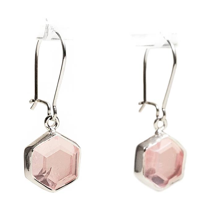 Brincos de gota de abelha de quartzo rosa por atacado de Saraswati Designs