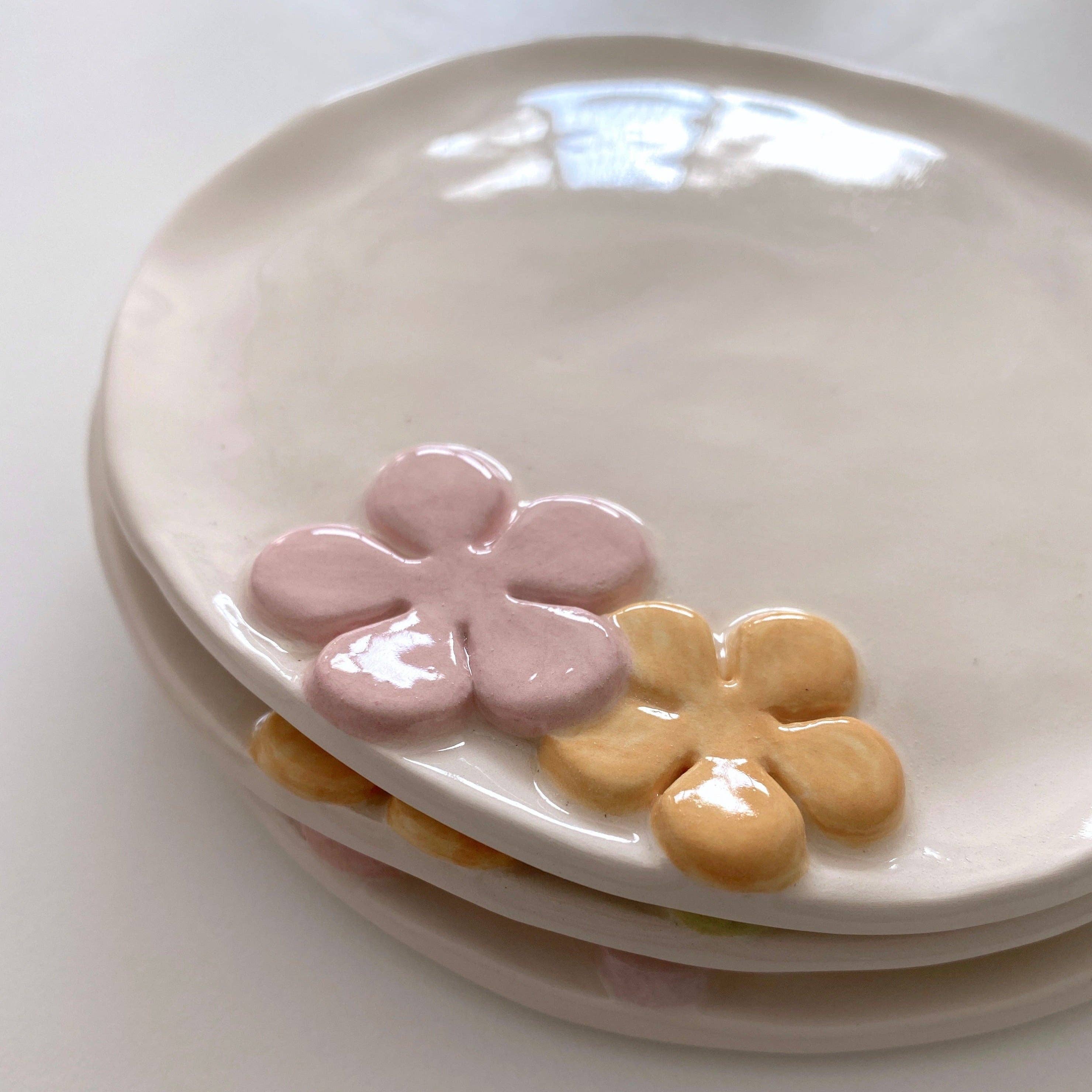 Pipa and Happy - Vendita all'ingrosso Piatto - Piatto Iris in ceramica fatto a mano con decorazione a fiore4