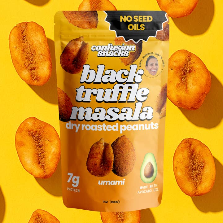 Black Truffle Dry Roasted Peanuts – Gourmet Snack 7.0oz Bags for wholesale by Confusion Snacks