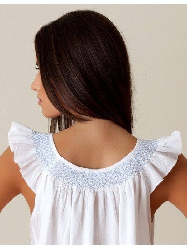 Jacaranda Living – Engroshandel Natkjole - Dame – Lisa Hvid Bomuld Natkjole - Smocked2