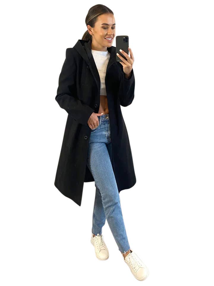 Anastasia - Vente Manteau – femme - Manteau d'hiver à capuche en fausse laine Anastasia Fashions5