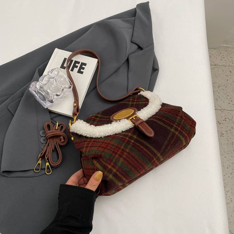 MKS America - Wholesale Crossbody Bag - Women's - Christmas tweed plush crossbody bag12