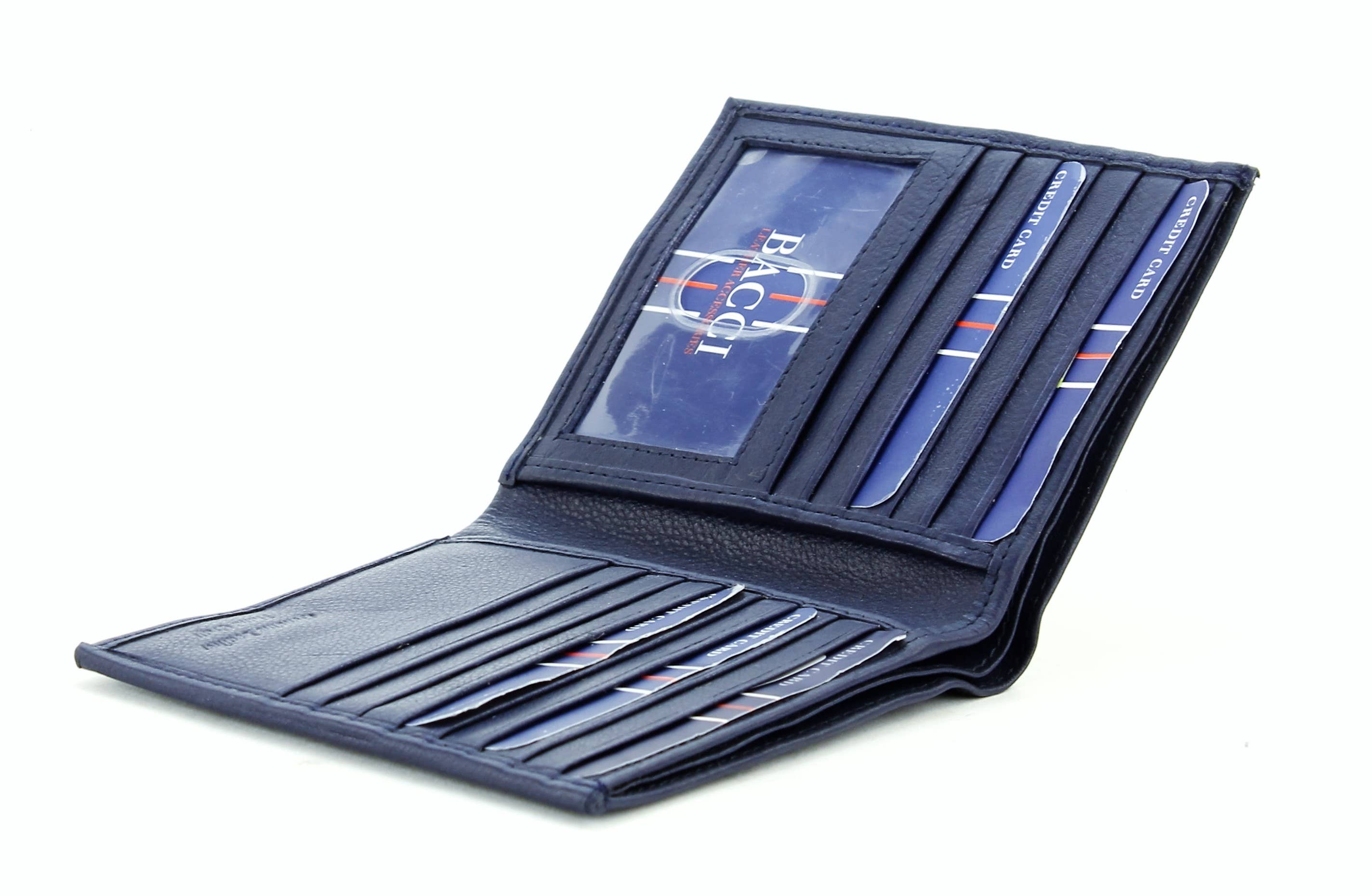 Leather Impressions Inc – Carteira – Homem por atacado – Hipster de couro de vaca de grão superior Bacci W/89812