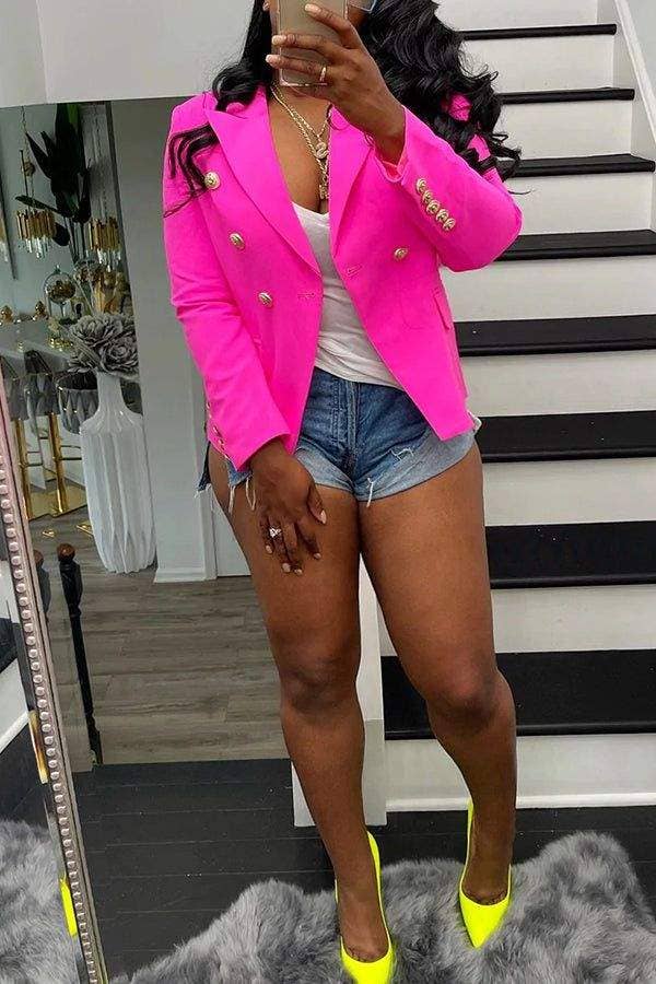 Fashion Combination - Wholesale Jacket - Women's - couture double breasted plus size blazer red 3xl6