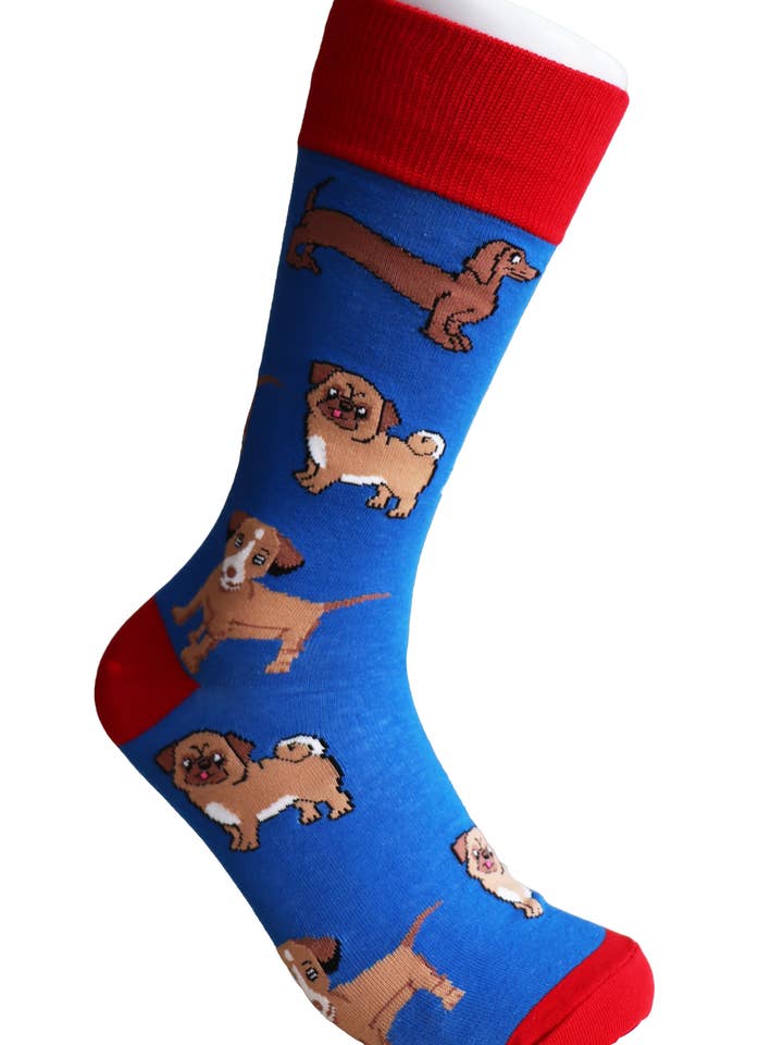 Calzini Divertenti a Fantasia Unisex Casual con Motivo di Cani Multipli per la vendita all'ingrosso da parte di SoXcellent