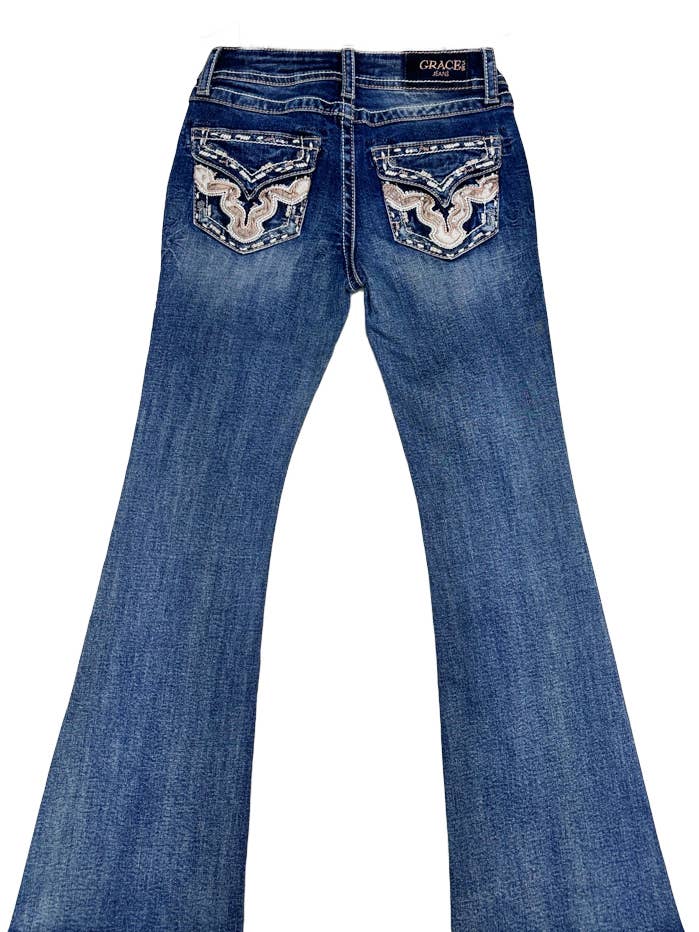 Horse Hide Faux Flap A Little Girl Boot Cut | TB-51726CH for wholesale by Grace in LA