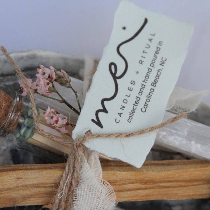 ME Candles + Ritual - Wholesale Spiritual Stone/Crystal - Cleansing Ritual - Palo Santo, Selenite, Matches, Oyster Shell