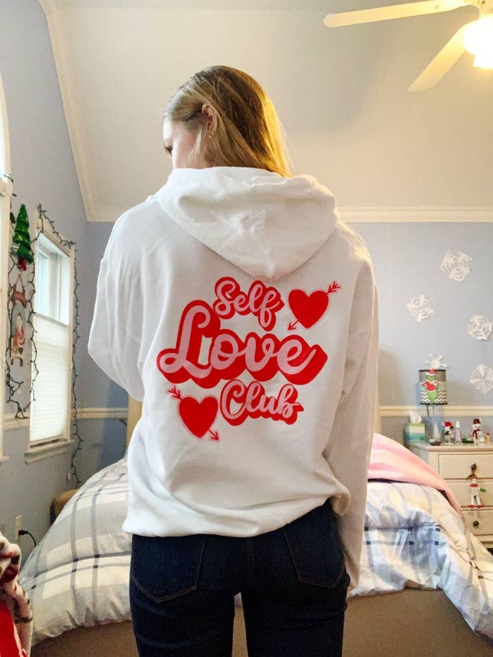 Valentines Day Self Love Club Hooded Sweatshirt for wholesale by Lifestyle Outpost