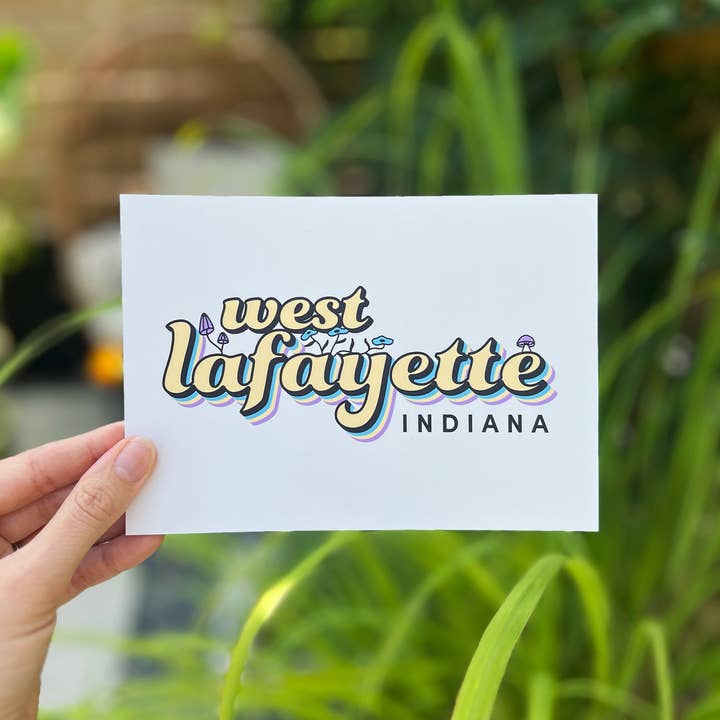 Postcard | West Lafayette for wholesale by Cornflower Print Co.