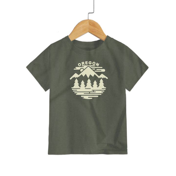 Oregon Fifty Mountain Ranges | Toddler T-Shirt for wholesale by Little Bay Root