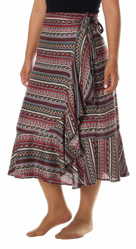 Studio 12 Collective (previously Ethnic Lanna) - Wholesale Skirt - Women's - Wrap Skirt Women's Printed Pattern - Thailand1