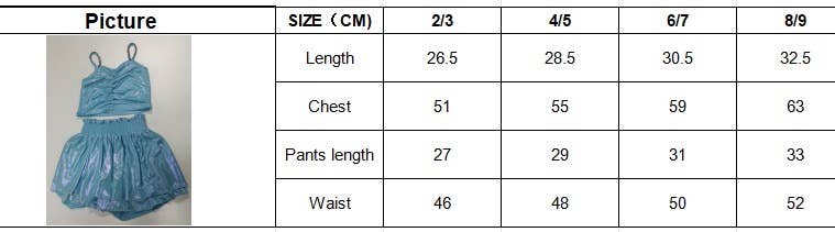 Ellie and Mila - Vente Ensemble haut et jupe – enfant - Ensemble jupe-short bleu métallisé13