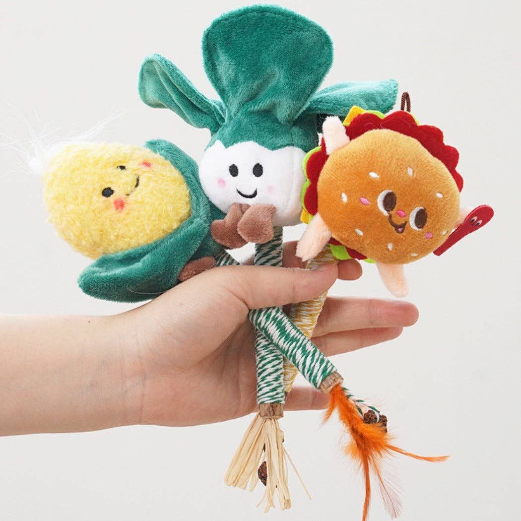 Cheerhunting - Wholesale Pet Toy - Cat - Moo – Plush Vegetable Cat Teaser Wand7