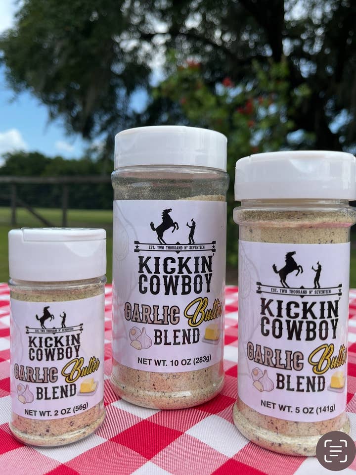 Kicking Cowboy Garlic and Butter Blend 2oz for wholesale by Quincey Cattle Beef