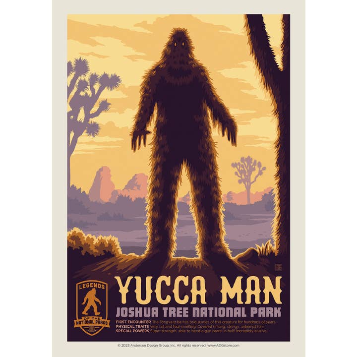 Joshua Tree's Yucca Man Postcard for wholesale by Tourist Courts