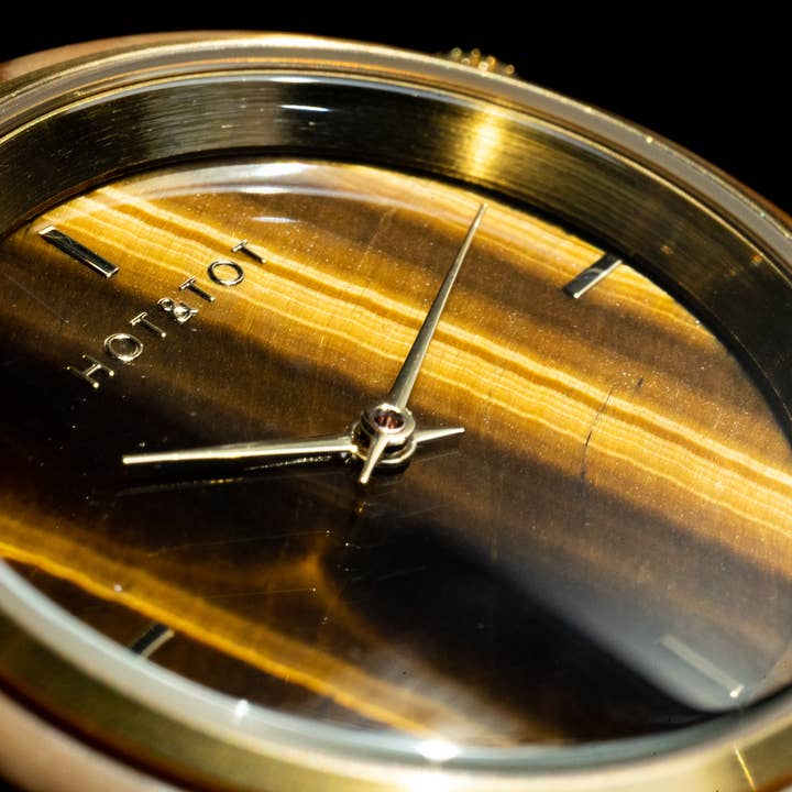 HOT&TOT - Wholesale Wrist Watch - Women's - AVALON | Wood watch women | Tiger's eye Stone | Sustainable5