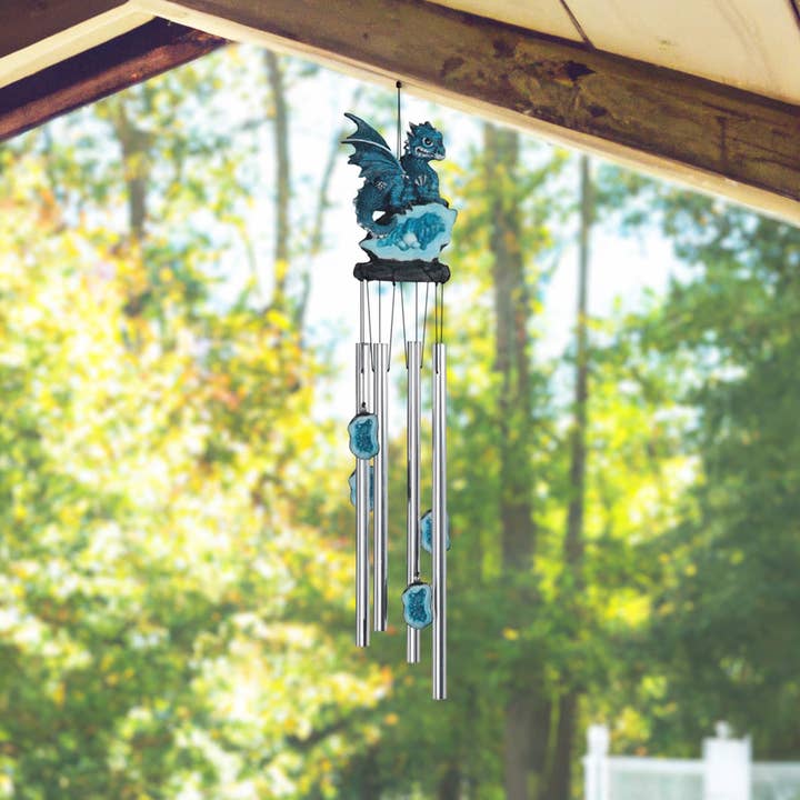 FC Design - Wholesale Wind Chime - 23"long Dragon Blue Faux Crystal Round Top Wind Chime Gifts