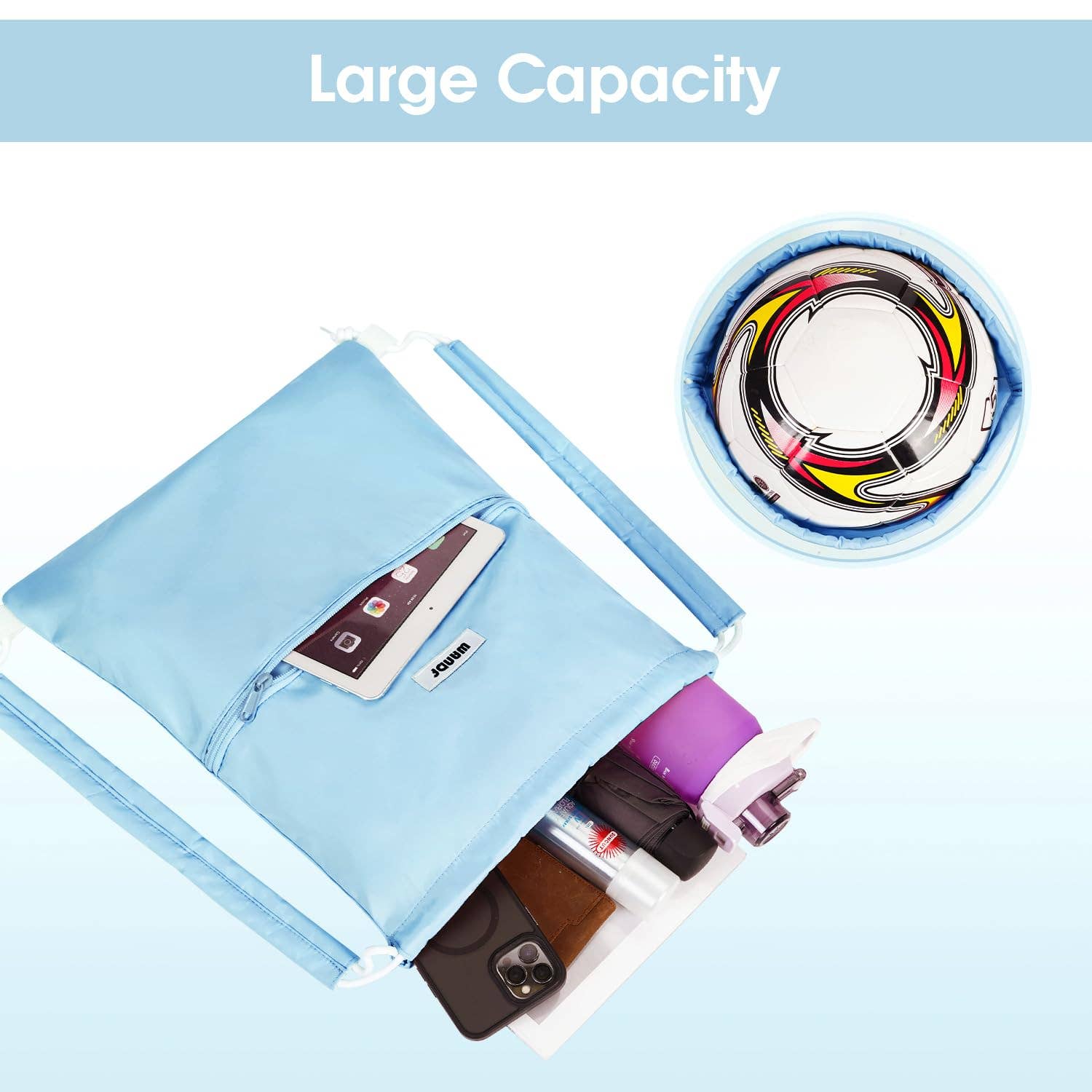 wandf - Wholesale Tas met trekkoord - Uniseks - Sportieve rugzak met trekkoord en dubbele schouderpads64