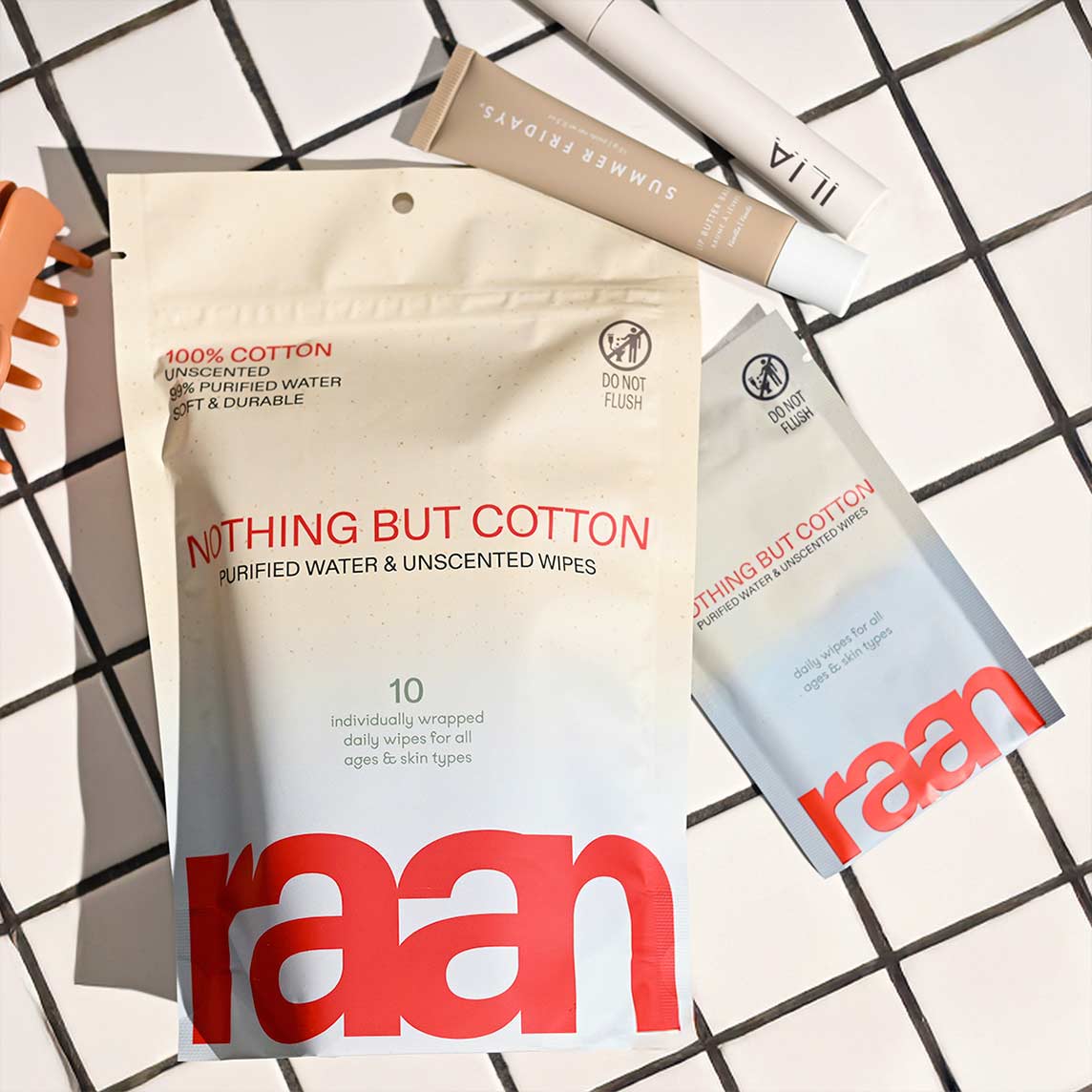 Raan inc - Wholesale Face & Body Wipes - 100% COTTON WATER WIPES, UNBLEACHED. POCKET SIZE4