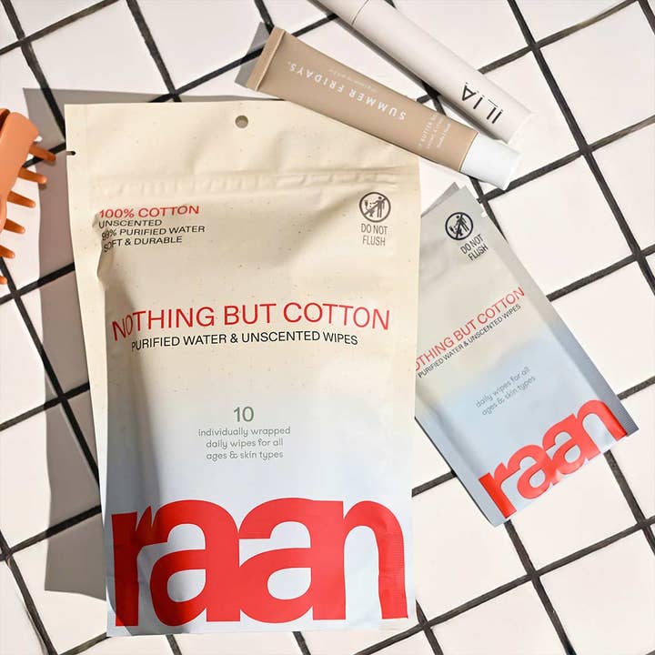 Raan inc - Wholesale Face & Body Wipes - 100% COTTON WATER WIPES, UNBLEACHED. POCKET SIZE4