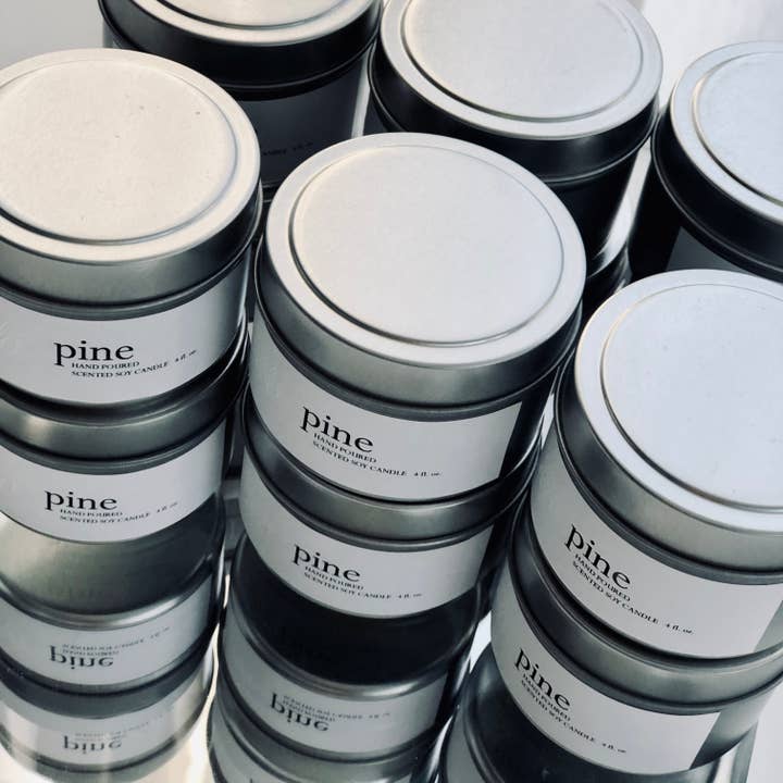 Atelier 880 - Wholesale Travel Candles - Private Label Candle Travel Tin - Silver / Custom Scents