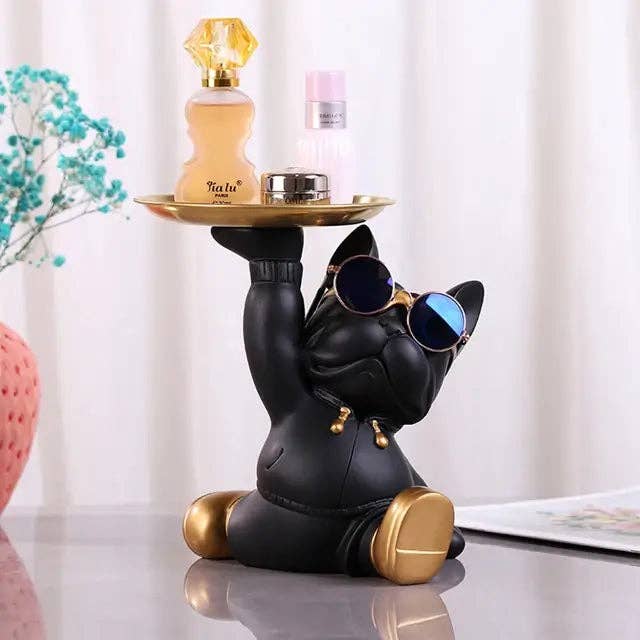 BlakOutlet – wholesale Sculpture – French Bulldog Sculpture Dog Statue with Tray11