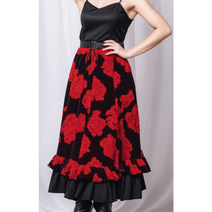 Susana Escribano - Wholesale Wrap - Women's - Professional Flamenco Skirt with Polka Dots and Flowers1