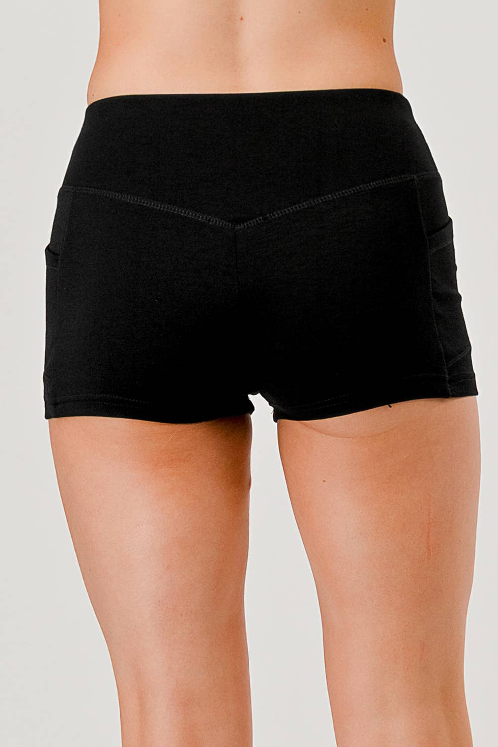 REDFINCH APPAREL INC - Wholesale Athletic Shorts - Women's - Womens V-Waist Biker Shorts With Side Pockets 2